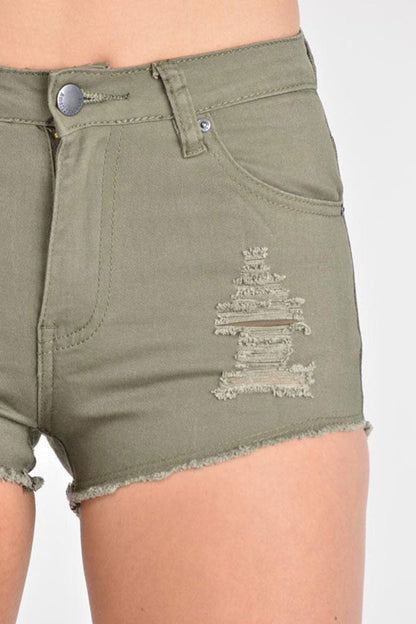 Women's Colored Distressed Shorts