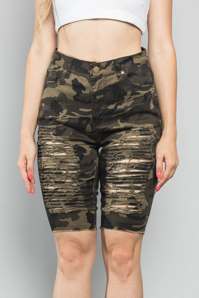 Double Sided Distressed Shorts