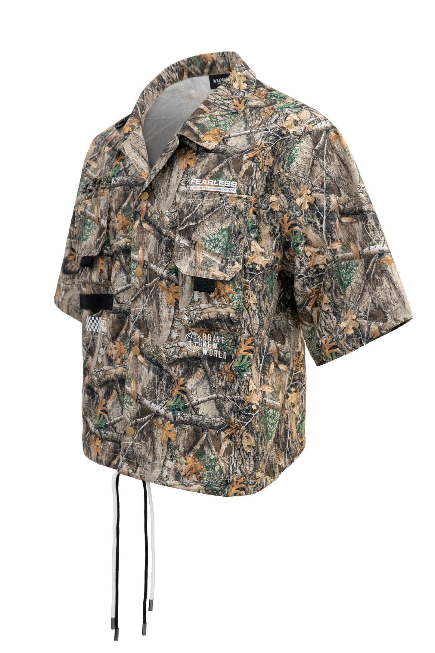 Men's Utility Camo Crop Over Shirt & Shorts Set
