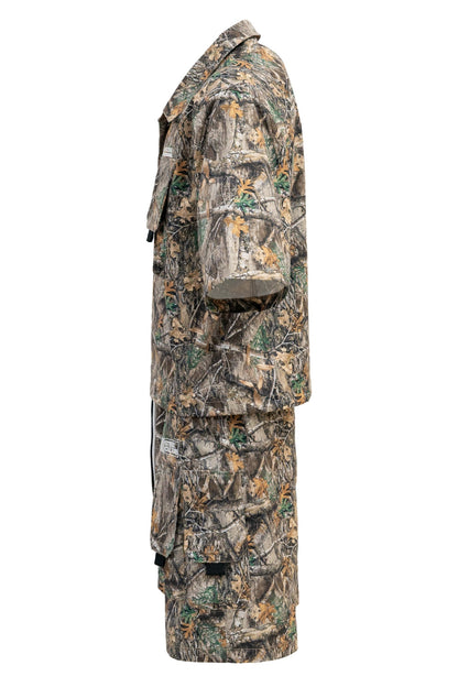 Men's Utility Camo Crop Over Shirt & Shorts Set