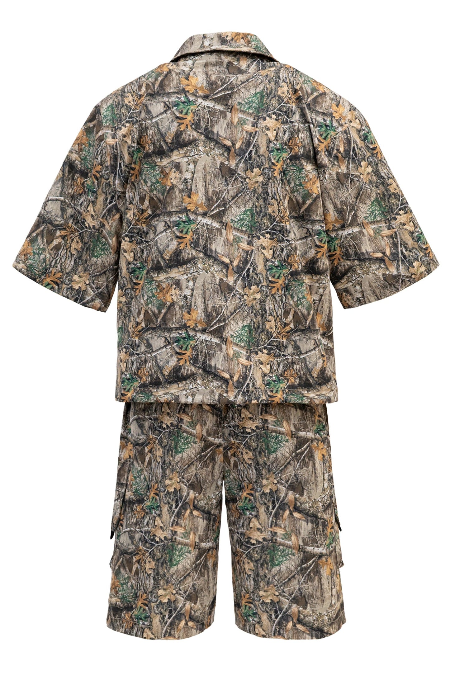 Men's Utility Camo Crop Over Shirt & Shorts Set