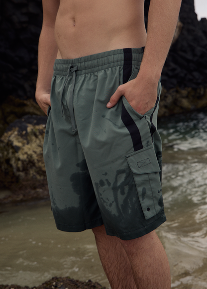 AFENDS Mens House Related - Cargo Swim Short 21" - Sycamore