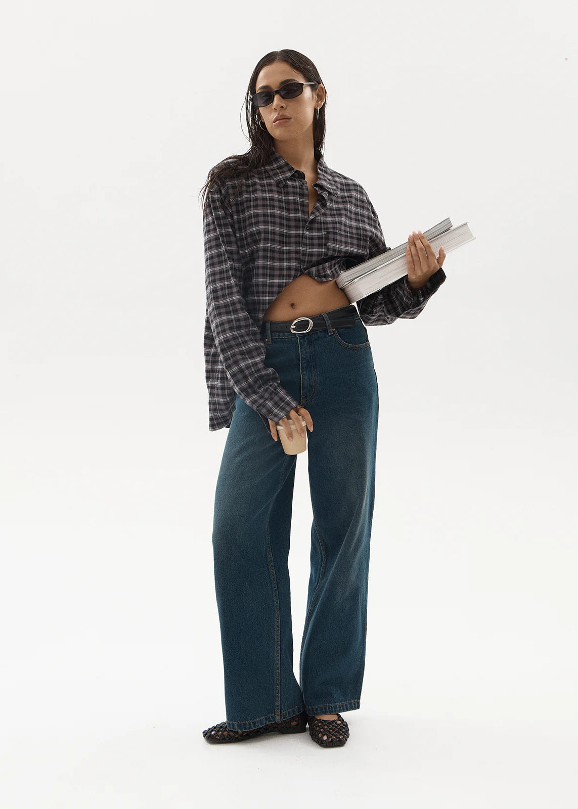 AFENDS Womens Bella - Denim Wide Leg Jean - Vintage Wash