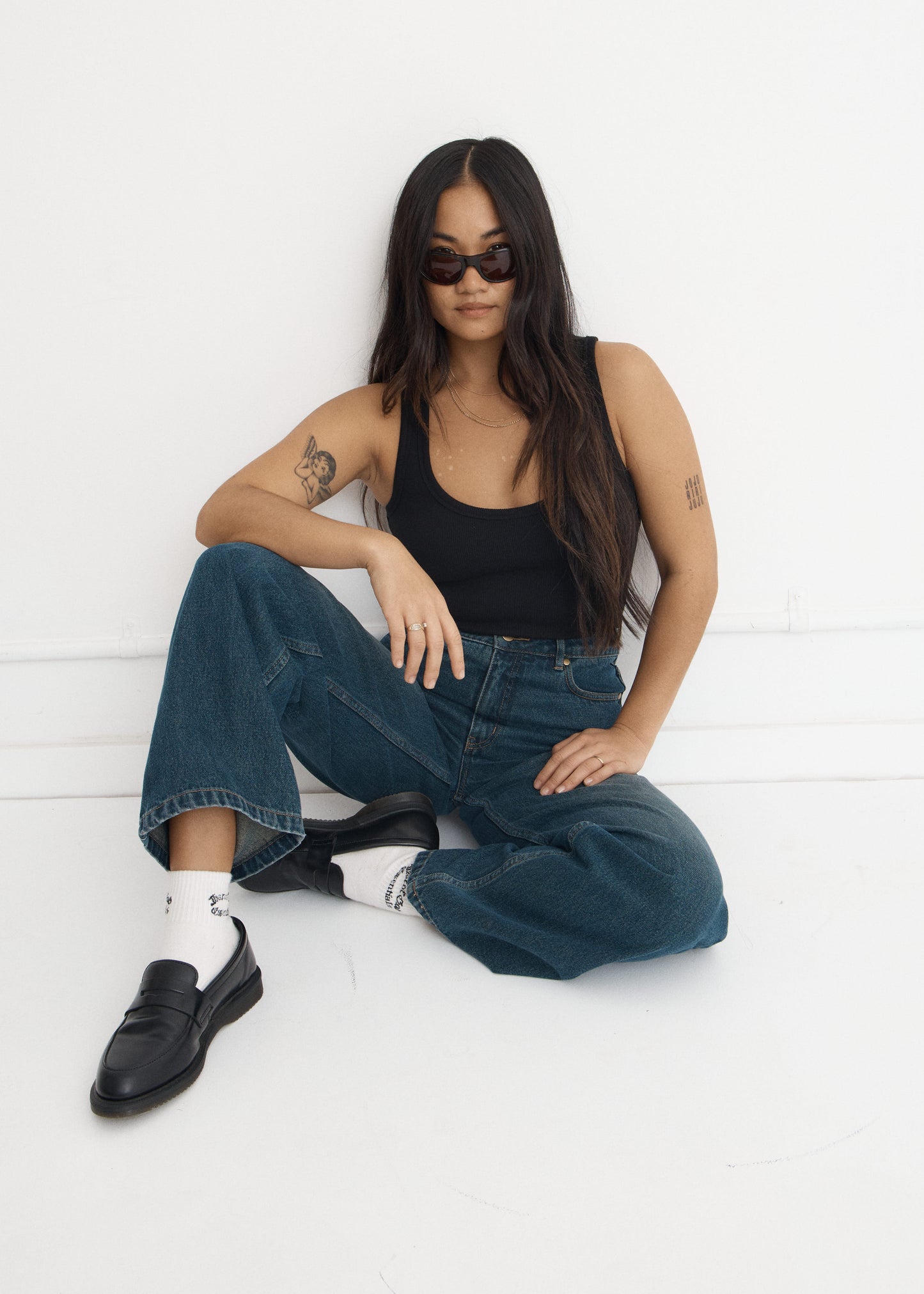AFENDS Womens Bella - Denim Wide Leg Jean - Vintage Wash