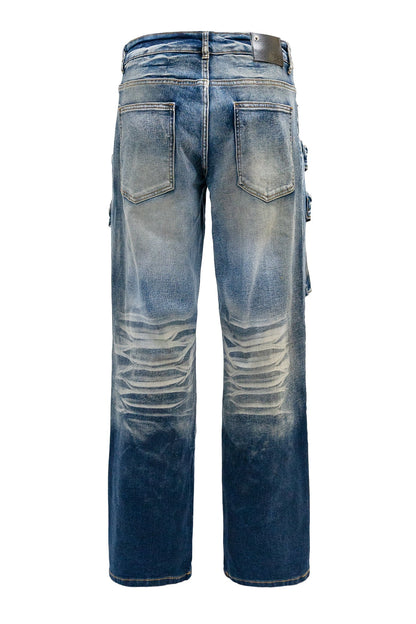 Men's 3D Pocket Cargo Baggy Denim Jeans
