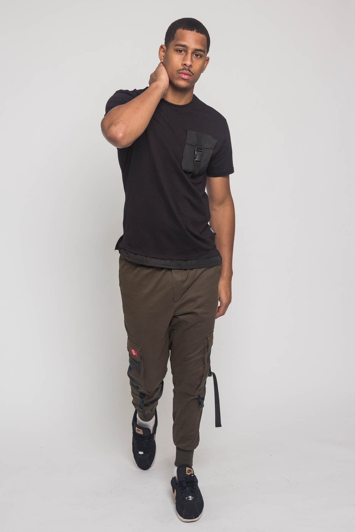 3D Buckled Pocket T-Shirt