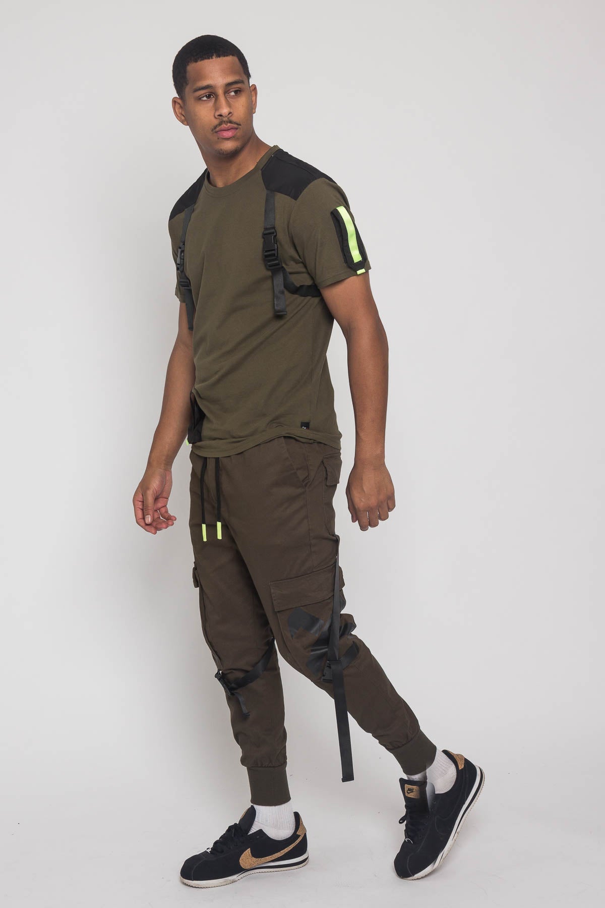 Buckled T-Shirt and Jogger Techwear Set