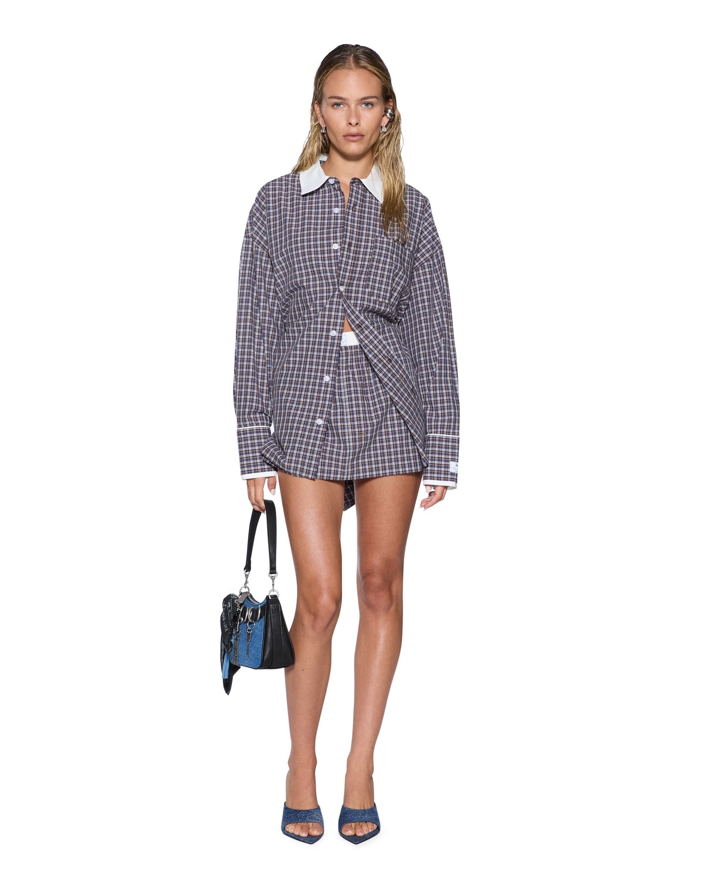 BOXER MINI SKIRT WHITE PLAID