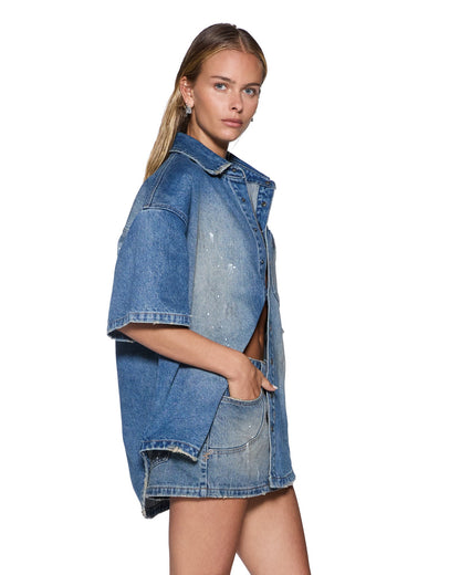 GARAGE DENIM SS SHIRT PAINTER BLUE