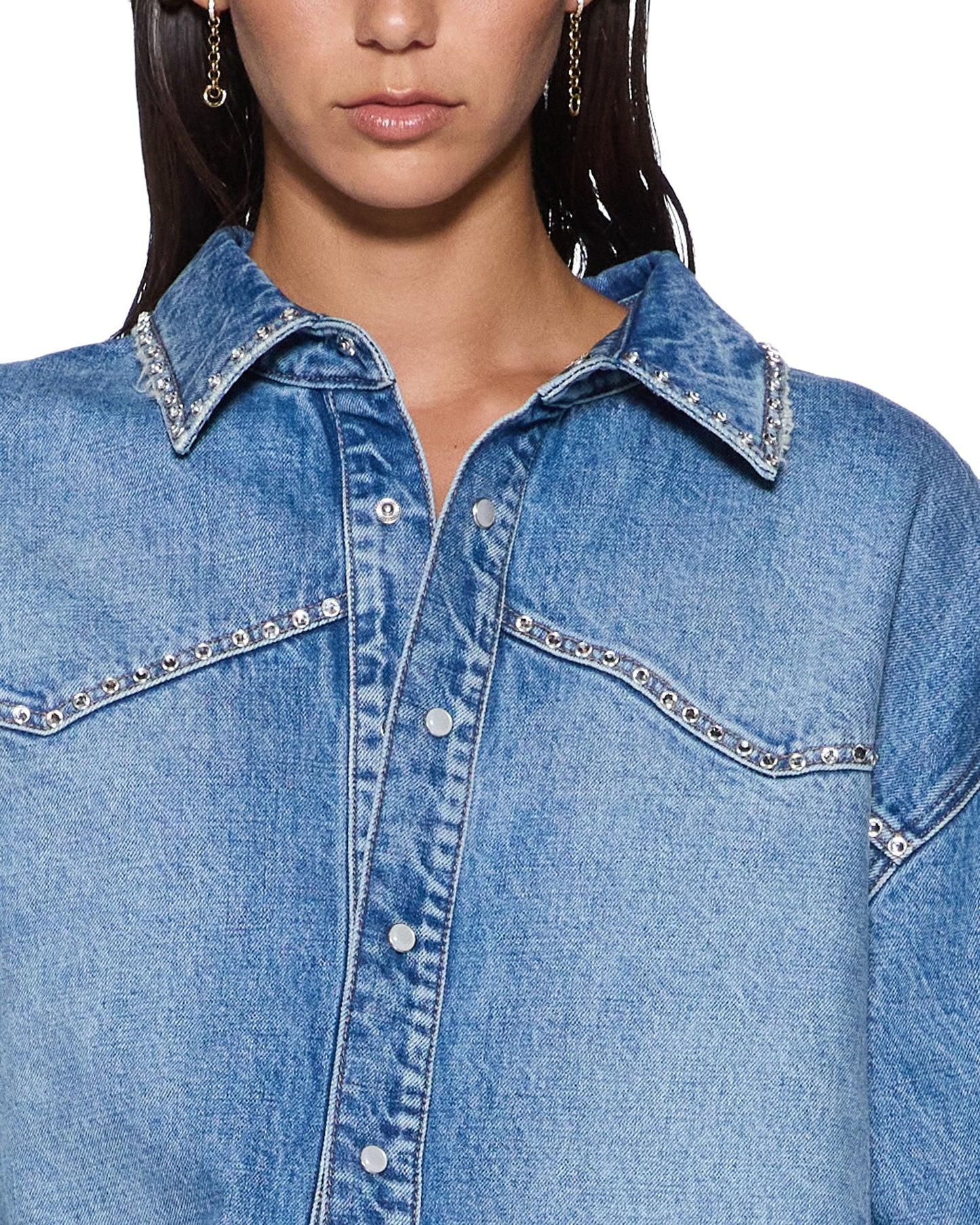 OVERSIZED DENIM LS SHIRT MAVERIK KRYSTAL