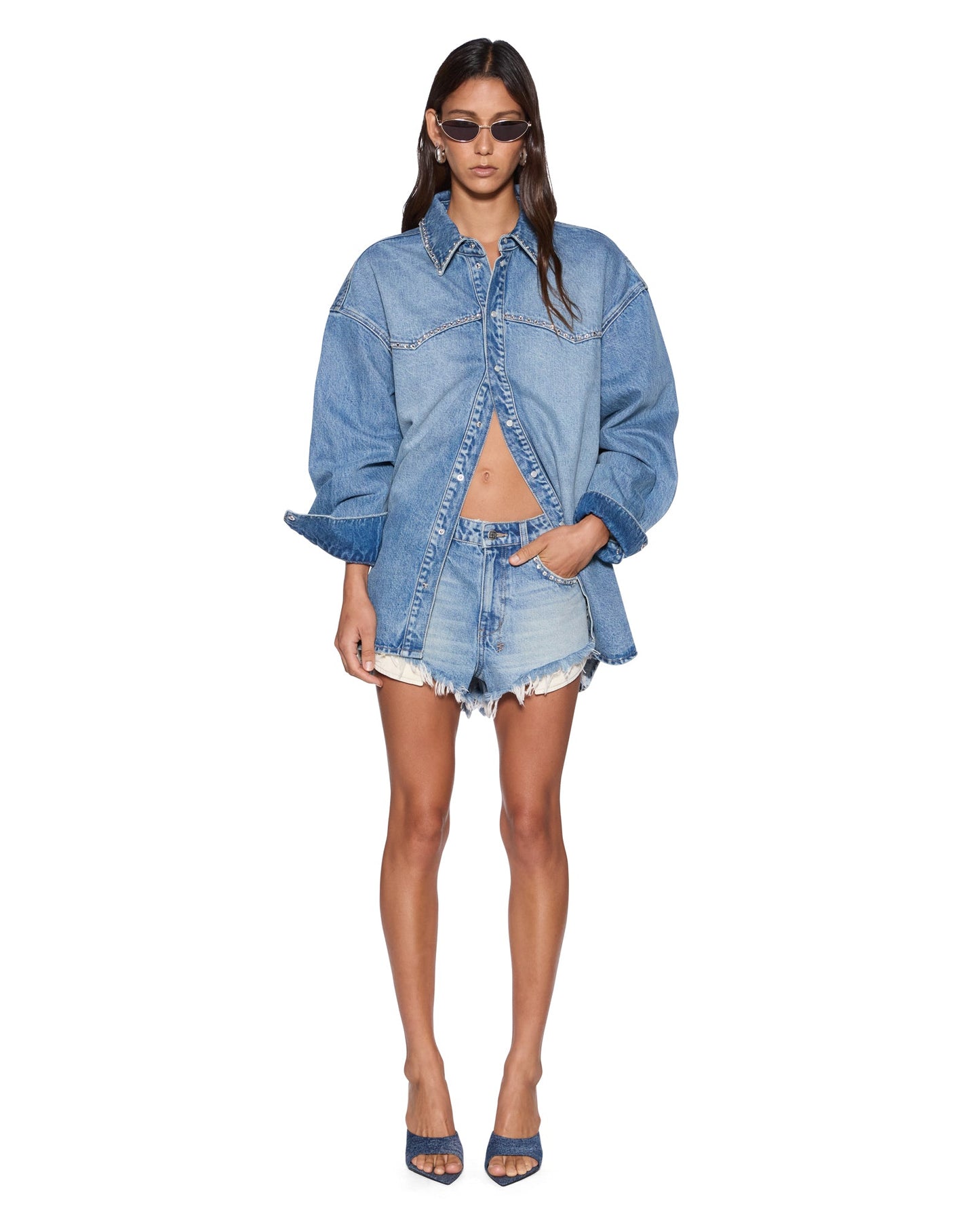 KUT OFF DENIM SHORT MAVERIK KRYSTAL
