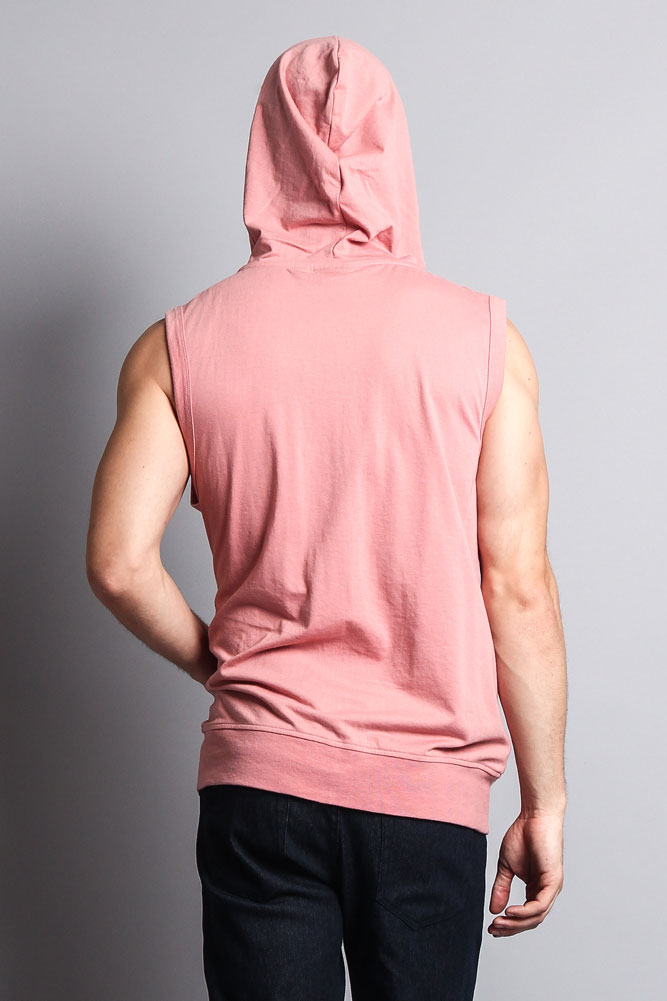 Eyelet Sleeveless Contrast Hoodie
