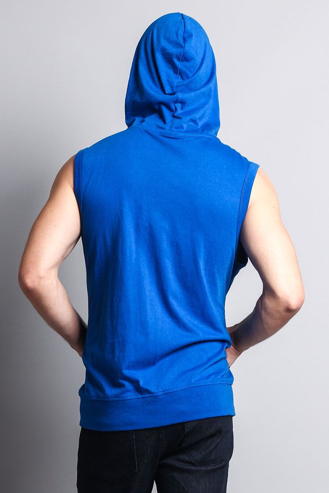 Eyelet Sleeveless Contrast Hoodie