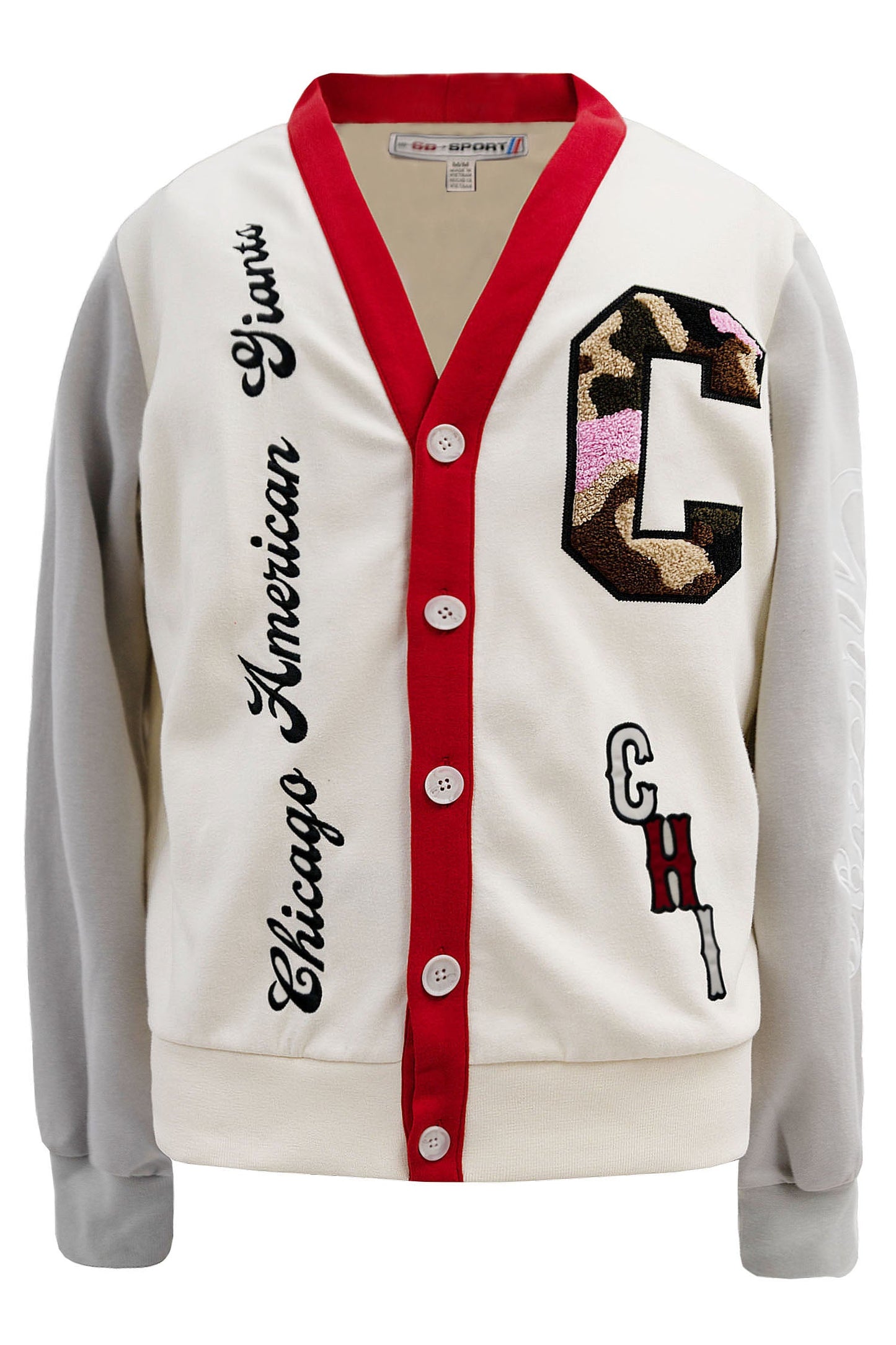 Men's Baseball Team Chenille Patch Embroidery Cardigan