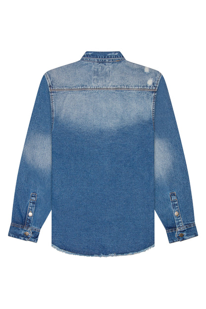 Ripped Denim Overshirt