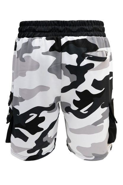 Men's Full Camo Sweat Cargo Shorts