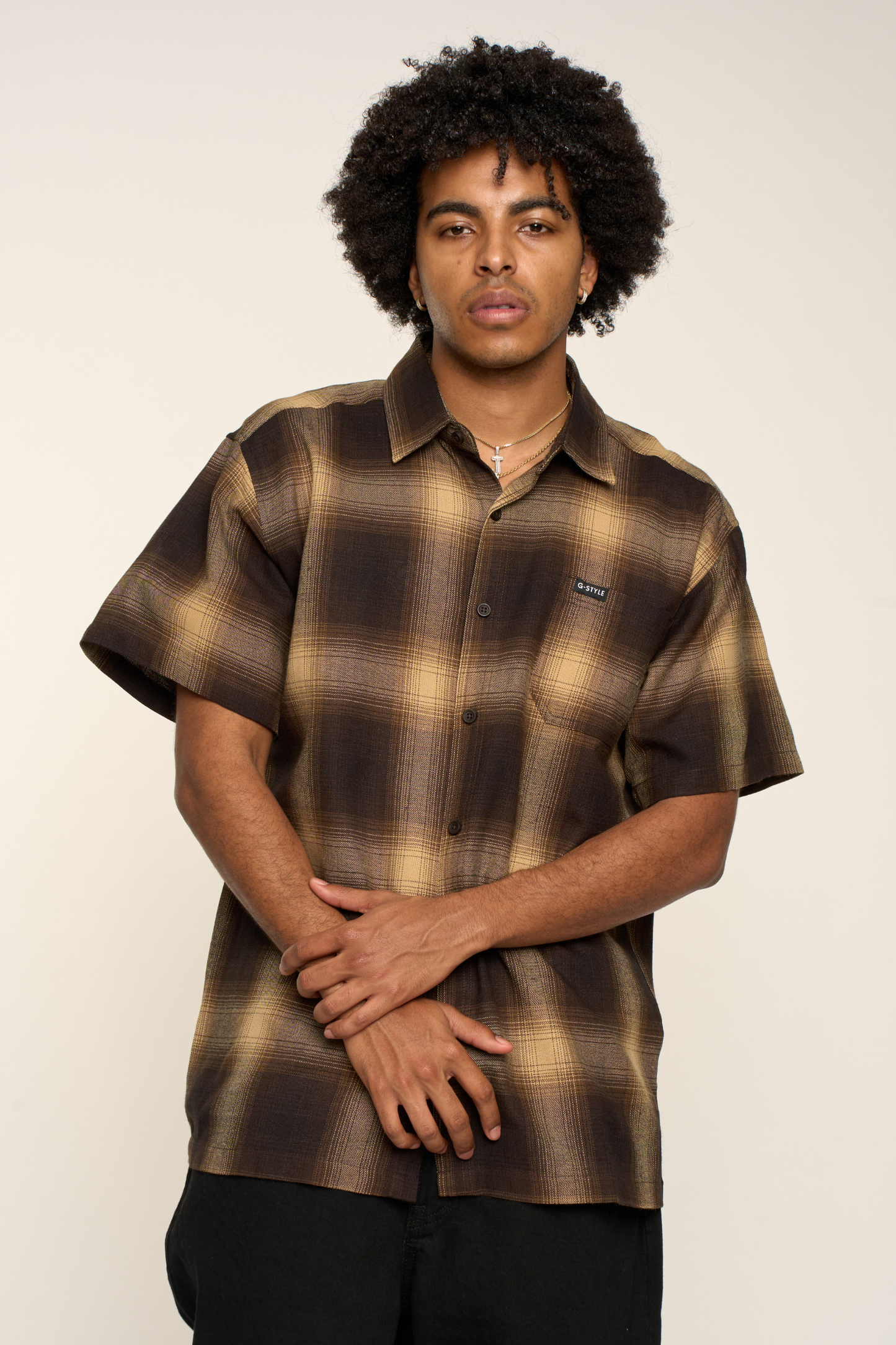 Plaid Short Sleeve Button Up Shirt