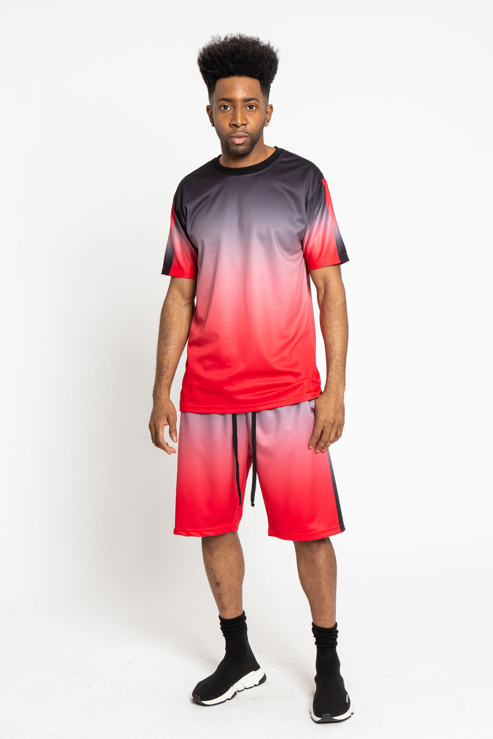 Gradient Ombre T-Shirt and Shorts Set
