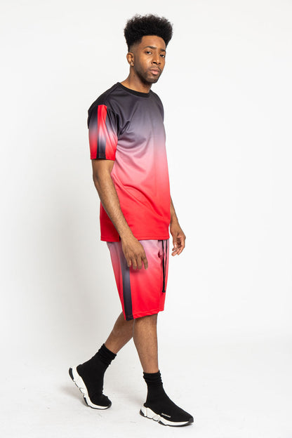 Gradient Ombre T-Shirt and Shorts Set