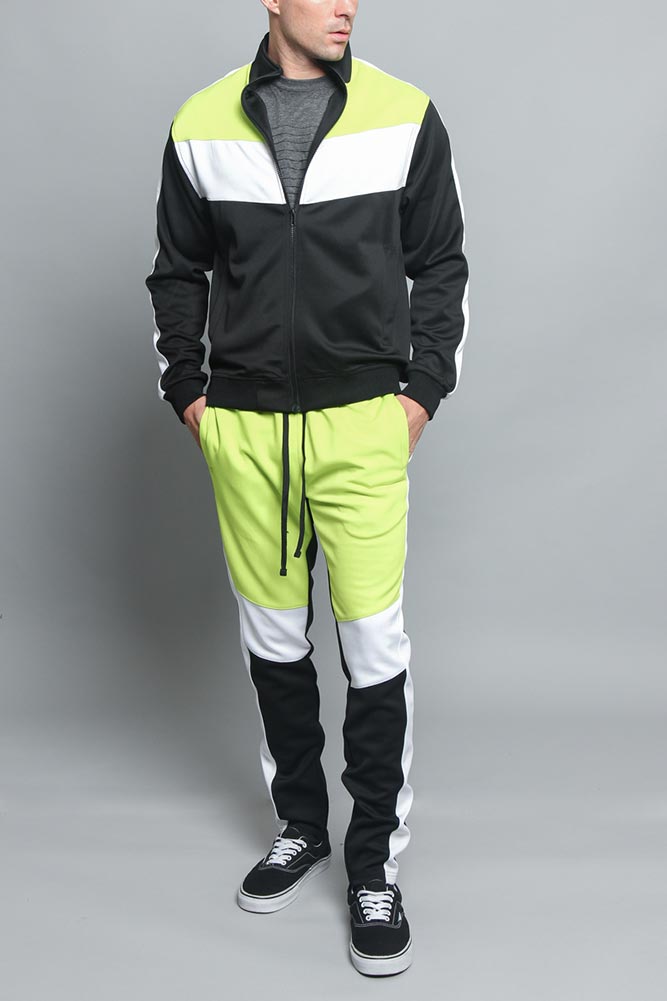 Tri Color Blocked Track Suit