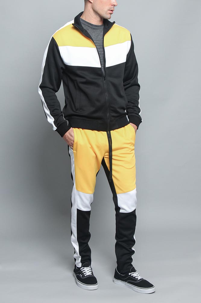 Tri Color Blocked Track Suit