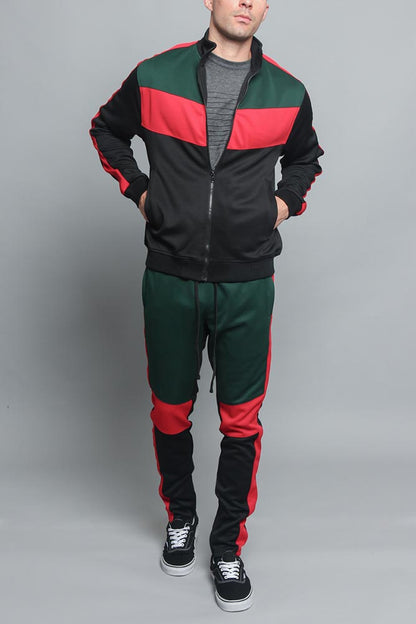 Tri Color Blocked Track Suit