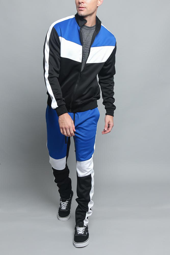 Tri Color Blocked Track Suit