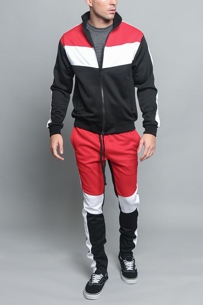 Tri Color Blocked Track Suit