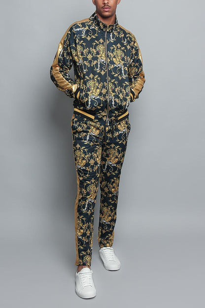 Tiger Print Track Suit Set