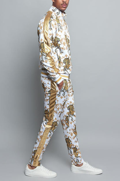 Tiger Print Track Suit Set