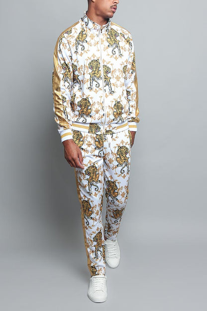 Tiger Print Track Suit Set