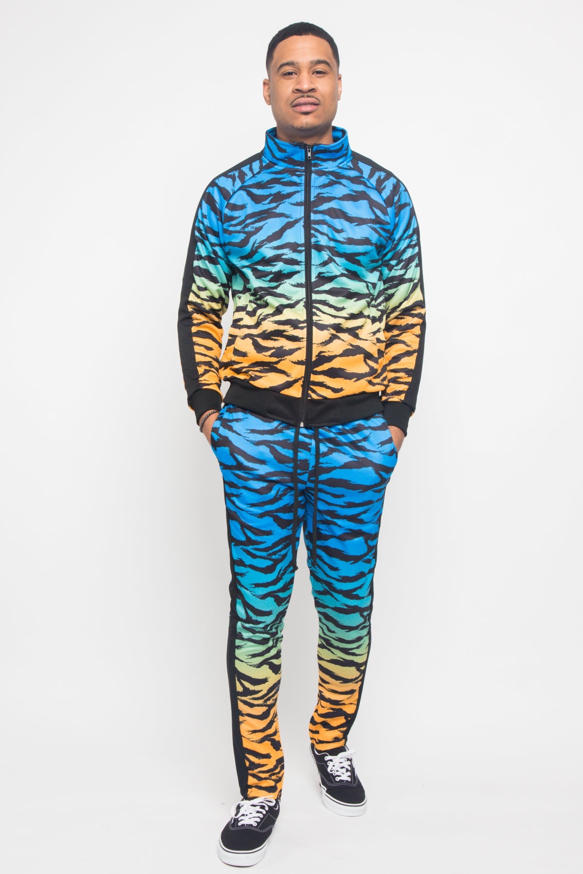 Ombre Gradient Tiger Stripe Tracksuit