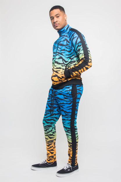 Ombre Gradient Tiger Stripe Tracksuit