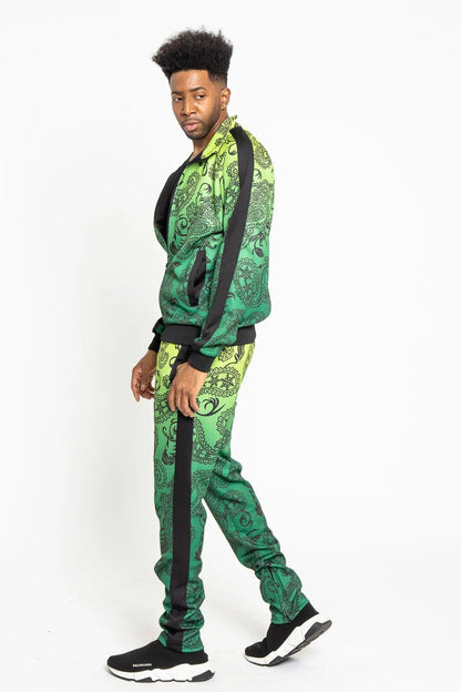 Paisley Gradient Ombre Track Suit Set