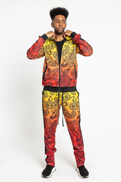Paisley Gradient Ombre Track Suit Set