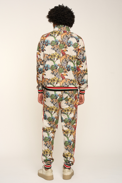G Striped Floral Tiger Track Suit Set