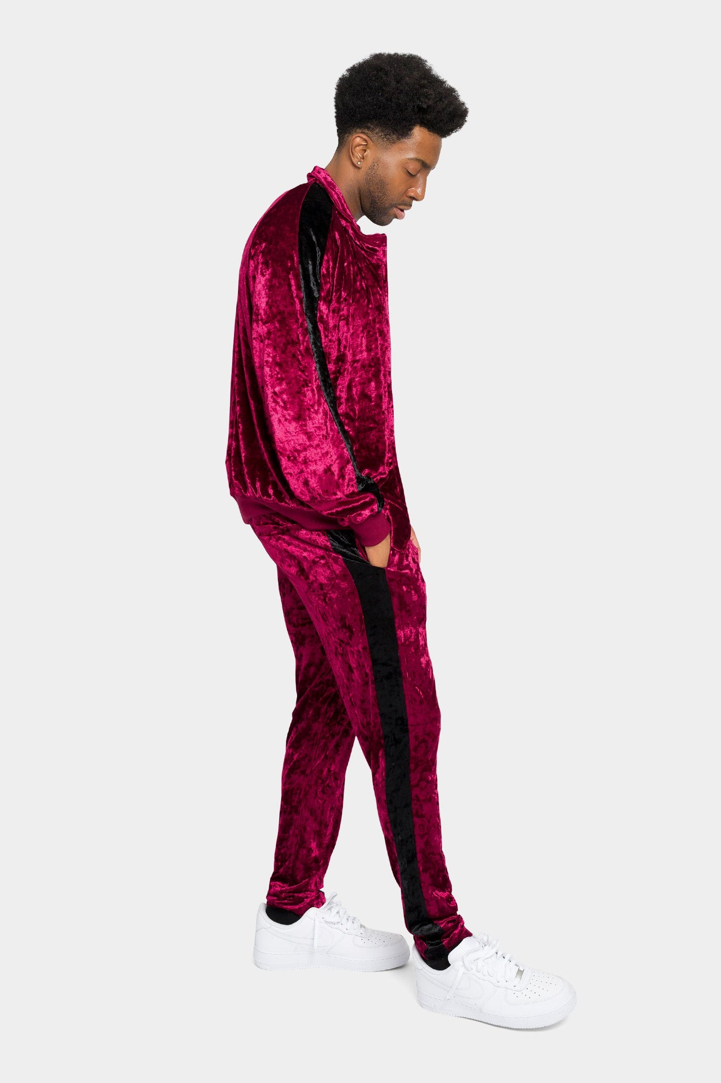 Accented Velour Track Suit