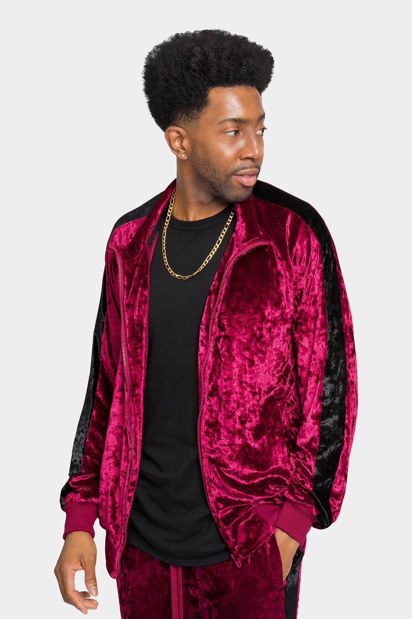 Accented Velour Track Suit