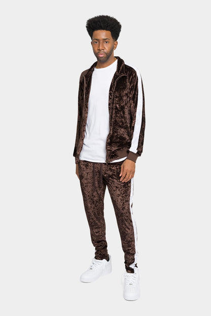 Accented Velour Track Suit