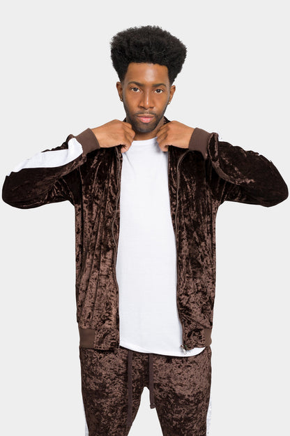 Accented Velour Track Suit