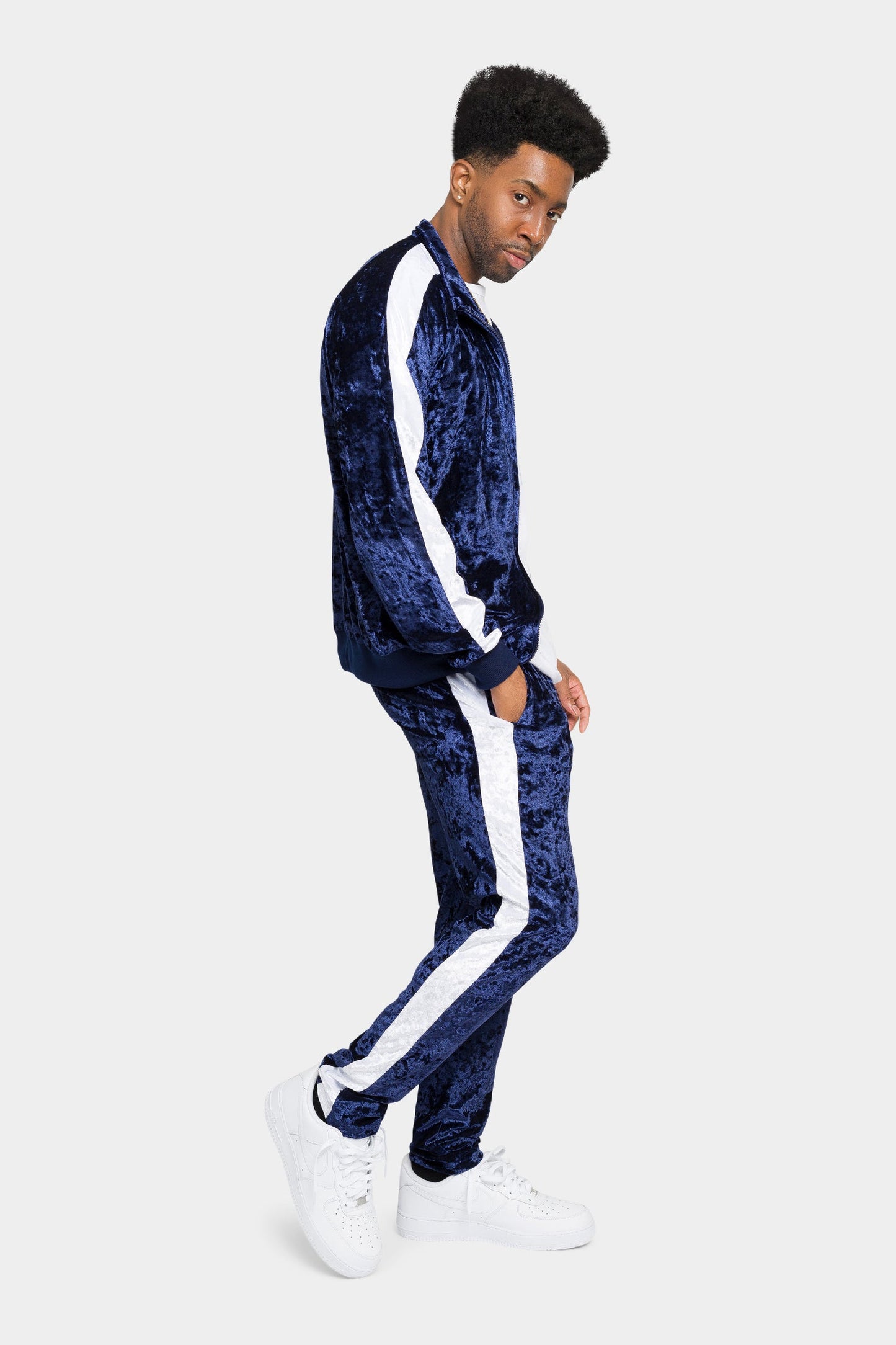 Accented Velour Track Suit