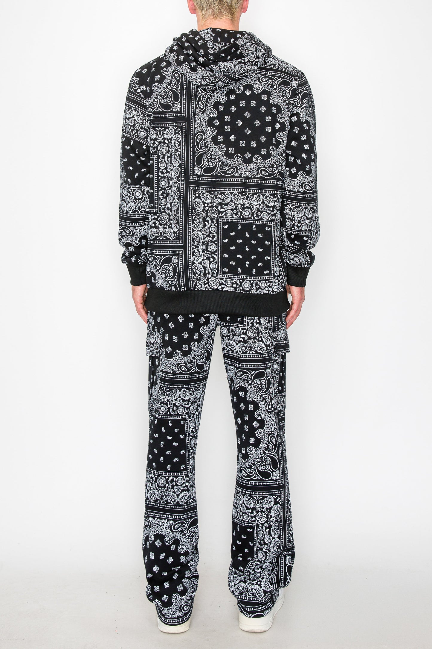Bandana Pullover Cargo Flared Fleece Set