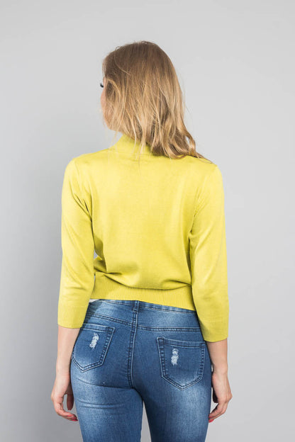 Women's Classic 3/4 Sleeve Cropped Cardigan