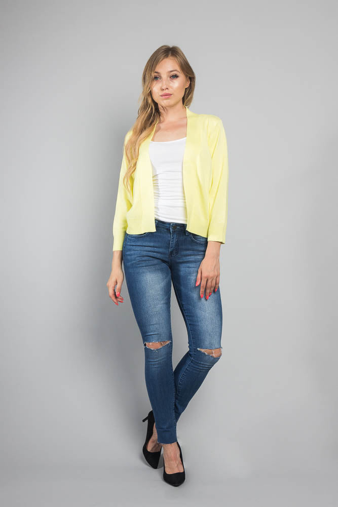Women's Classic 3/4 Sleeve Cropped Cardigan