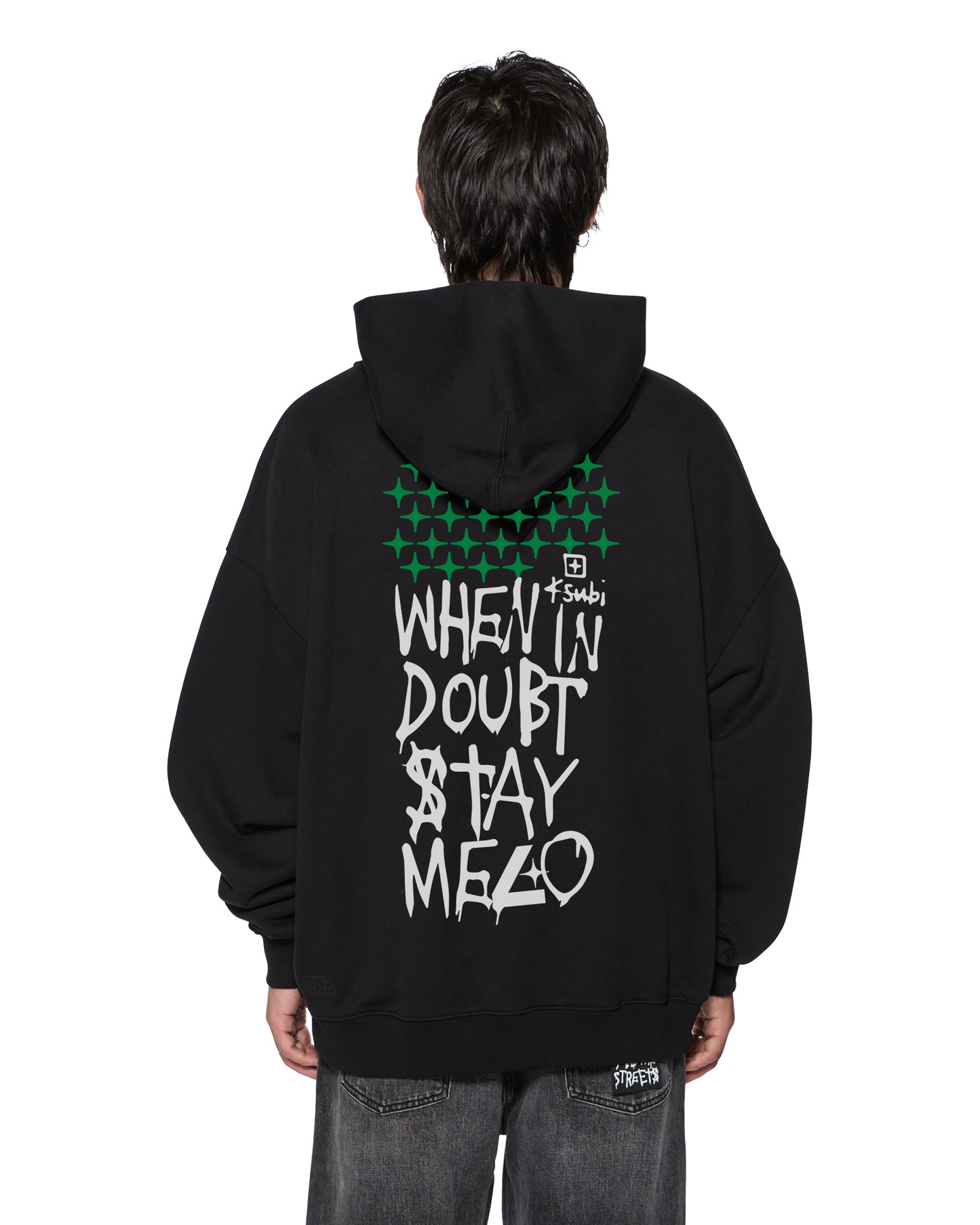 KSUBI X STAYME7O EKCESS HOODIE JET BLACK