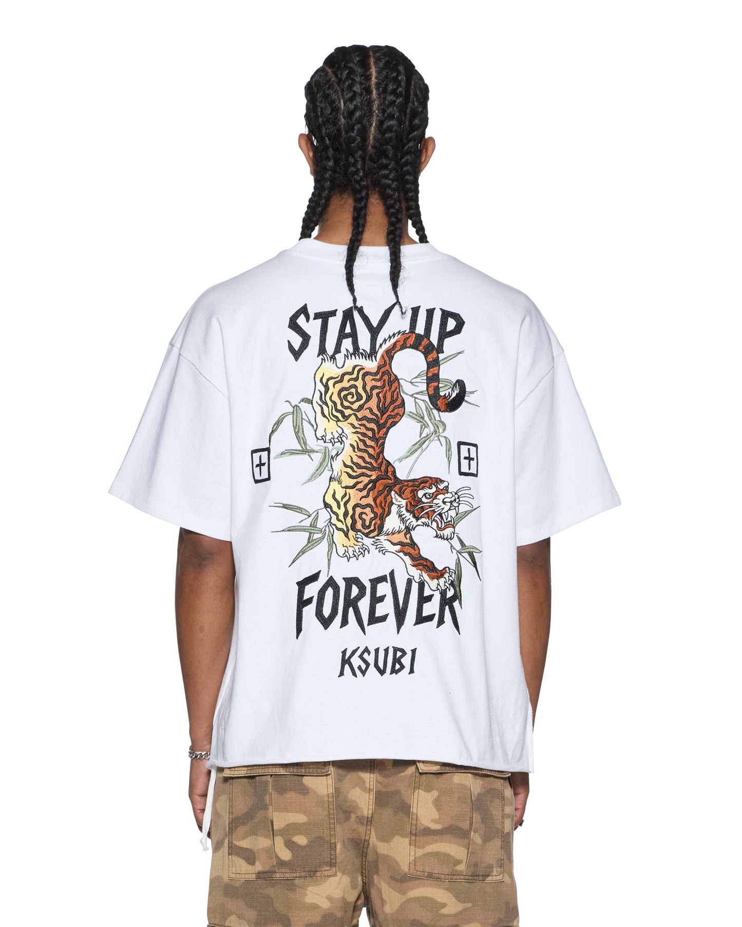 STAY UP EKCESS SS TEE TRU WHITE