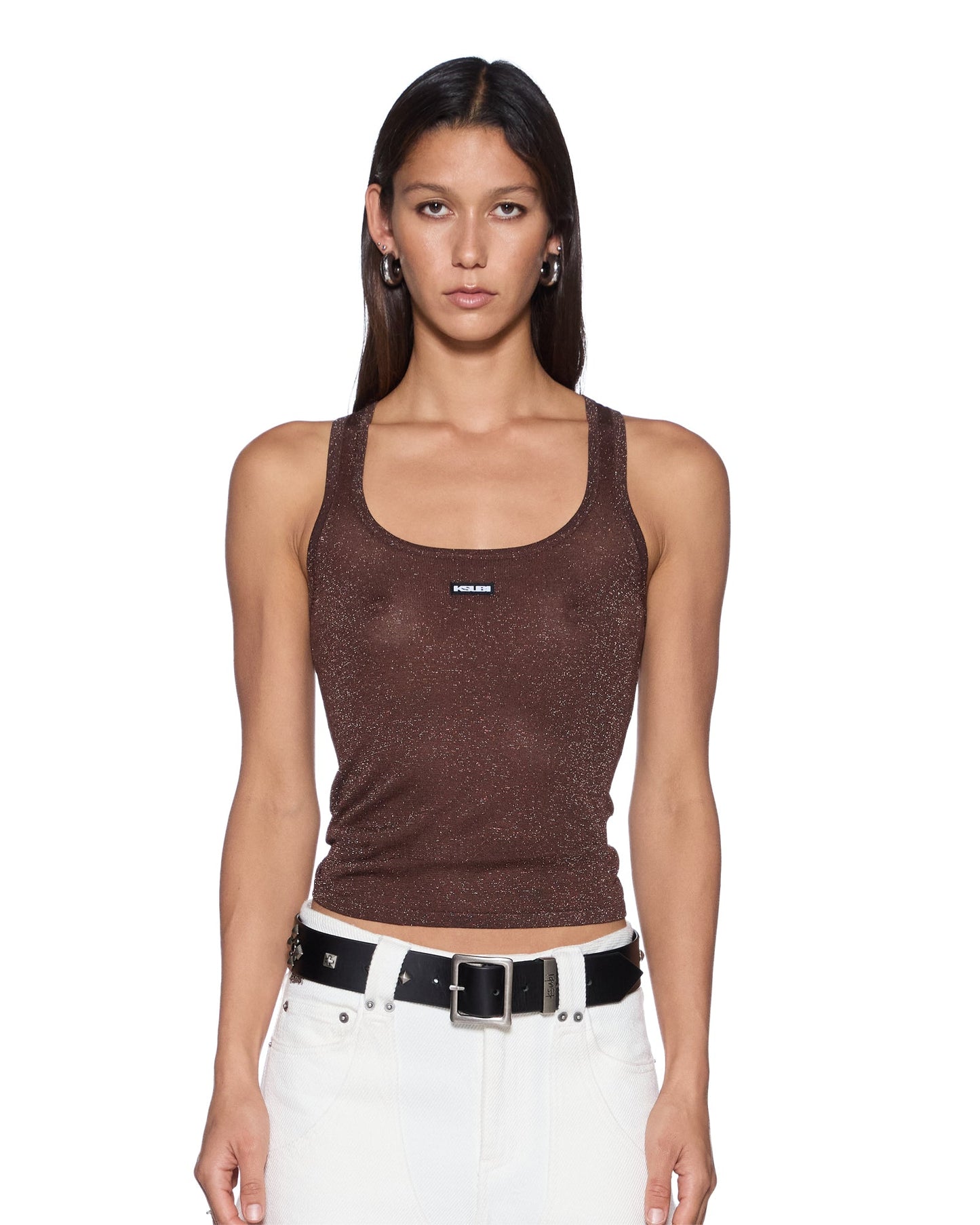 ORIGIN KNIT TANK STONE LUREX