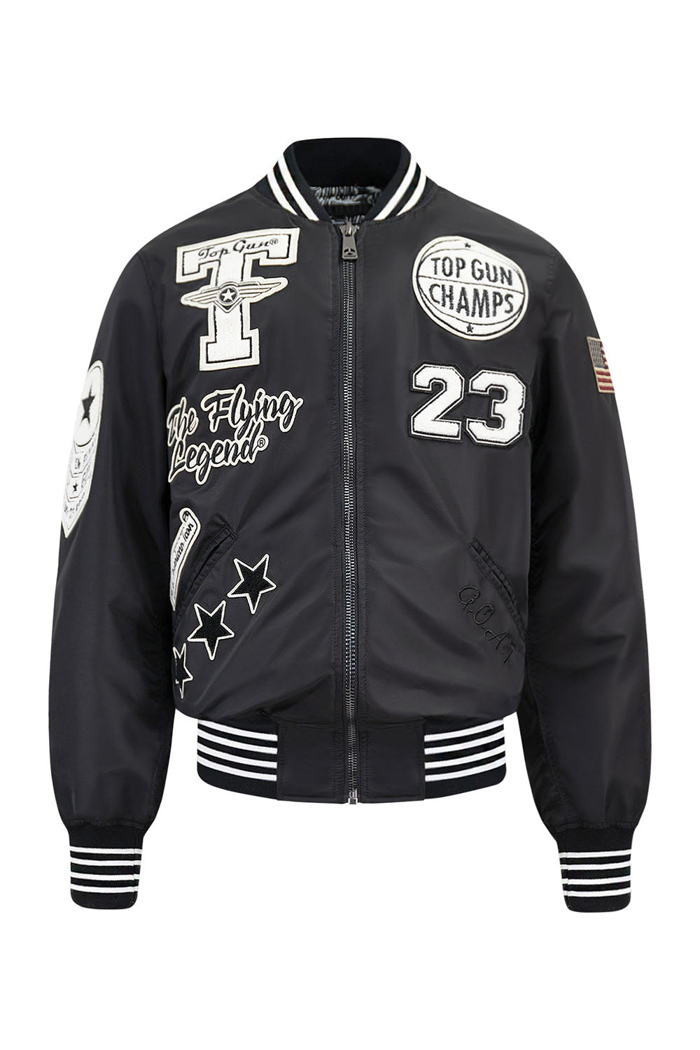 Top Gun "Flying Legend" Nylon Embroidery Patched Varsity Jacket