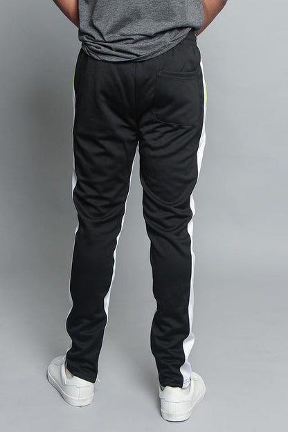 Tri Colored Color Blocked Track Pants