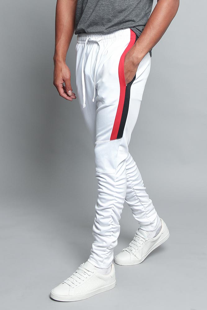 Scrunched Bungee Double Striped Track Pants